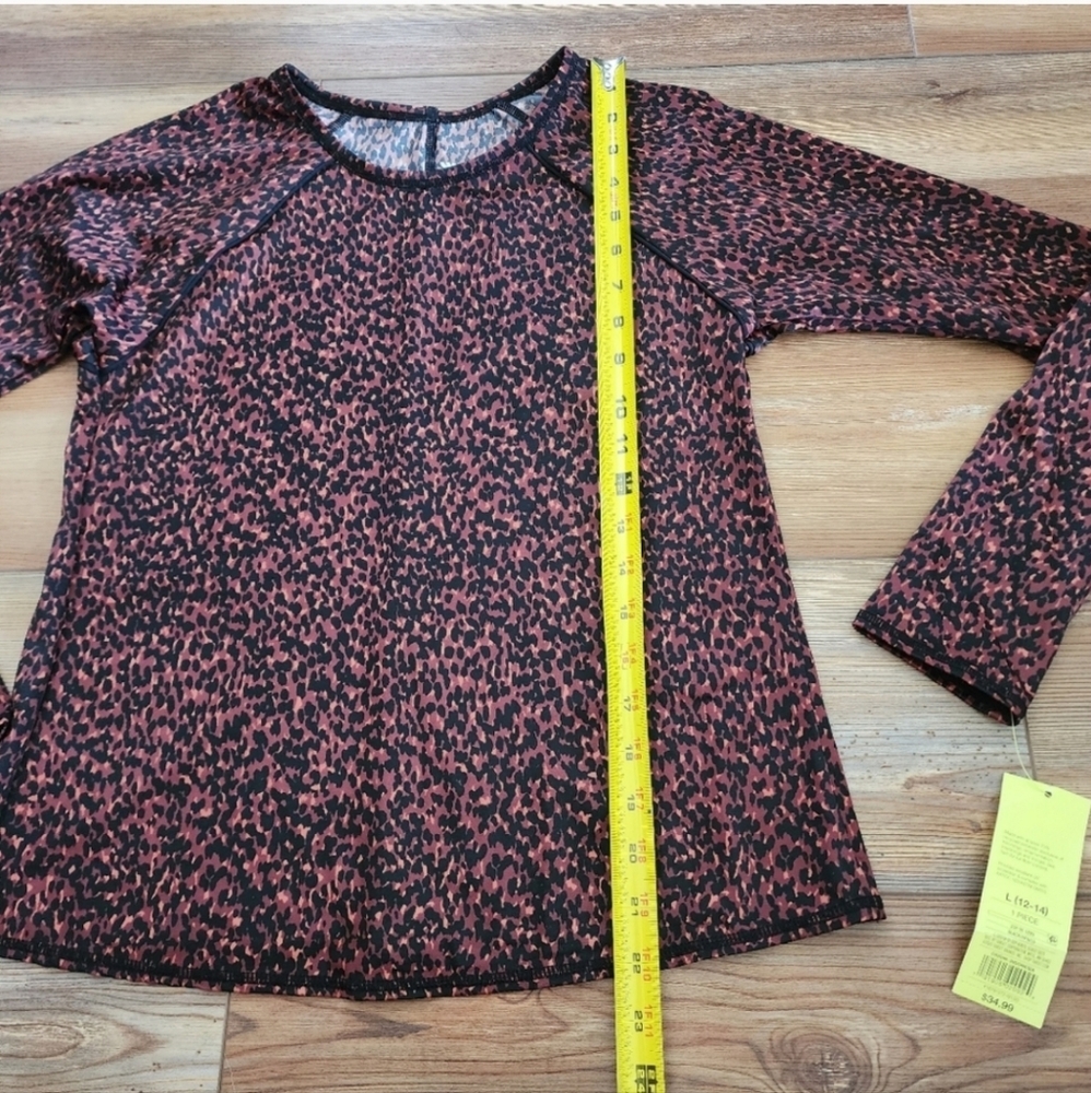 All In Motion Rash Guard Womens L Leopard Print Long Sleeve NEW - Picture 4 of 5